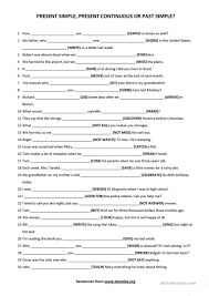 Present Continuous And Going To For Future Plans Exercises Pdf Present Simple Present Continuous Or Past Simple 1 Worksheet Free Esl Printable Workshe Conjunctions Worksheet Past Tense Worksheet Teaching English Grammar
