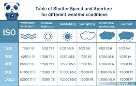 Shutter And Aperture Settings Chart Aperture Shutter Iso