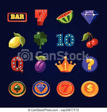 For example, the liberty bell symbol, which was on the first slot machine built in 1899, is often used on popular slots. Vector Slot Machine Symbols Set Various Slot Machine Icons Vector Illustration Set Canstock