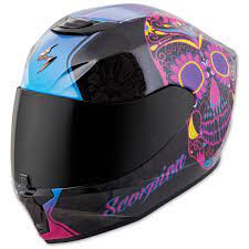 Scorpion Exo Exo R420 Sugarskull Black Pink Full Face Helmet 42 1214 Womens Motorcycle Helmets Skull Helmet Helmet