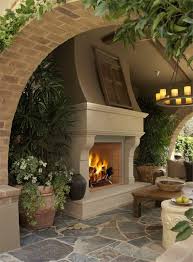 Gartenkamin Bauen Design Rustikal Mediterran Beige Pflanzen Ueberdachung Kamin Design Wohnen Im Freien Outdoor Platze