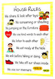 So explain, we walk in the house because there isn't enough room to run around and someone might get hurt. ﻿ ﻿ provide consequences for broken rules. Kids2learn A4 House Rules Poster Sign Educational Nursery Sen Children Kids Childminders Buy Online In Japan At Desertcart Jp Productid 129232072