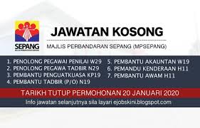 Jobs at majlis perbandaran sepang here is a list of all the jobs currently available at majlis perbandaran sepang. Jawatan Kosong Majlis Perbandaran Sepang Mpsepang Januari 2020