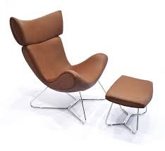 The ultra slim base in brushed steel. China Imola Chair With Ottoman In Genuine Leather By Henrik Pedersen China Contemporary Design Chair Imola Chair