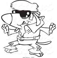 Here's a set of printable alphabet letters coloring pages for you to download and color. Vector Of A Cartoon Elvis Impersonator Dog Dancing Outlined Coloring Page Drawing By Toonaday 16147
