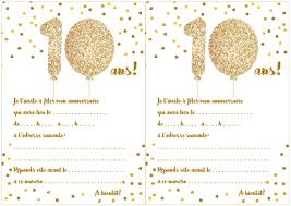 Penser à acheter en lot pour bénéficier des. Carte D Invitation D Anniversaire 10 Ans