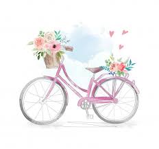 Watercolor Bicycle With Flowers In Basket Illustration In 2020 Cycle Painting Pink Watercolor Flower Watercolor Flowers