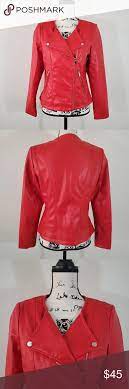 Encuentro Women S Red Faux Leather Moto Jacket Faux Leather Moto Jacket Leather Moto Jacket Clothes Design