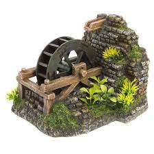 Top Fin Water Wheel With Plants Bubbler Aquarium Ornament In 2021 Miniature Garden Design Miniature Garden Miniature Garden Decor