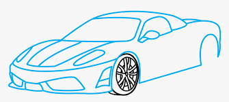 A line is drawn to indicate the bottom of the rear tire and a shape is drawn for the vent on the side of the car. How To Draw Ferrari 360 A Sports Car Easy Step By Step By Step Drawing Ferrari Hd Png Download Kindpng