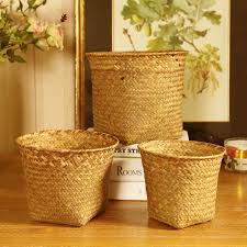 Natural seagrass woven storage pot tote belly basket storage plant pot cover `*. Hand Woven Hamper Basket Fruit Basket Nordic Plant Flowerpot Hand Knitted Folding Flowerpot Home Decoration Storage Basket Storage Baskets Aliexpress