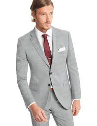 Men S Grey Light Blue Prince Of Wales Check Classic Fit Suit Super 120s Wool Vest Outfits Men Light Grey Suits Blazer Outfits Men