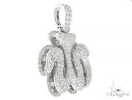 In 18k rose gold (2 ct. 14k White Gold Diamond Allah Pendant 65414 Mens Metal White Gold 14k Round Cut 3 99 Ct