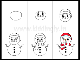 Draw two straight lines across the circle. Snowman Doodle For Kids Cute Snowman Doodle Kiddingly