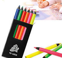 Caja con seis lápices fluorescentes personalizada con tu ...