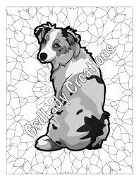 Some australian shepherd coloring may be available for free. Dog Art Greyscale Coloring Page Australian Shepherd Dog Coloring Page Coloring Sheet Animal Drawing Digital Art Dog Coloring Page Animal Drawings Dog Art