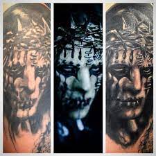 Slipknot joey jordison mask collection. Slipknot Portrait Tattoo Before And After By
