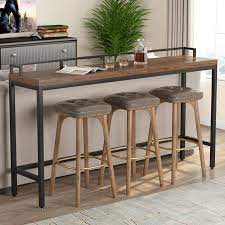 Behind Couch Table 70 9 Inch Extra Long Solid Wood Console Table Behind Sofa Couch Long Metal Wood Modern Furniture Rustic Brown Black In 2021 Console Table Behind Sofa Wood Console Table
