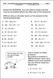 6th grade math worksheets, pdf printables to practice skills on math topics learnt in grade 6. Conventions For Working Out Expressions Algebra Worksheets Printable Math Worksheets Year 6 Cute766