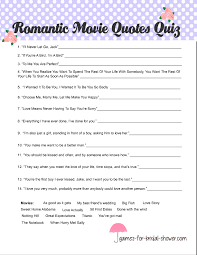 These popular movie quotes might stick out in your mind, but can you pair them with the movie that made them famous? Free Printable Romantic Movie Quotes Quiz