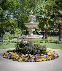 Juego de agua con iluminación. Casa Padrino Fuente De Piedra Artificial Barroco Fuente Para Jardin O 150 X H 280 Cm Fuente Para Jardin Casa Padrino De
