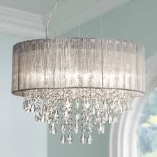 Possini Euro Jolie 20 W Silver Fabric Crystal Chandelier W7974 Lamps Plus Crystal Chandelier Master Bedroom Chandelier Chandelier Bedroom