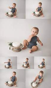 Simple Cake Smash Baby Birthday Photoshoot 1st Boy Birthday Baby Boy 1st Birthday