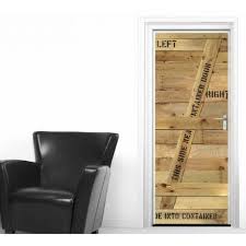 Stickers Pour Porte Container En Bois Trompe L Oeil Container Bois Stickers Porte