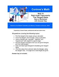 Code to add this calci to your website just copy and paste the below code to your webpage where you want to display this calculator. Math 10 Right Angle Trigonometry The Tangent Ratio Quiz Or Worksheet Key