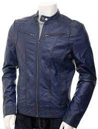 Handmade Men Navy Blue Leather Jackets Soft Lambskin Biker Style For Stylish Men Navy Blue Leather Jacket Leather Jacket Mens Leather Jacket Biker