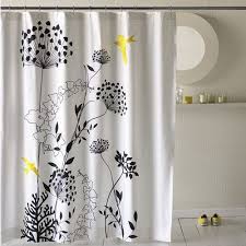 Black And White Flower Shower Curtain Decor Ideas Yellow Shower Curtains Modern Shower Curtains White Shower Curtain