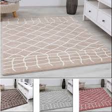 (siehe foto) nur selbstabholer preis: Designer Teppich In Verschiedenen Farben Flauschiger Microfaser Dicht Gewebt Marokkanisches Muster Vimoda Homestyle