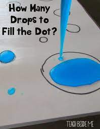 Preschool Counting How Many Drops To Fill The Dot Preschool Counting Preschool Activities Kindergarten Science