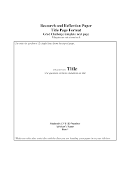 Research Title Page Format Templates At Allbusinesstemplates Com
