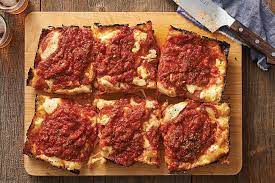 King Arthur S Detroit Style Pizza Recipe Detroit Style Pizza Recipe Recipes Pizza Recipes