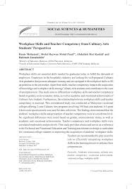 Borang permohonan hadiah pengajian ipt kerajaan negeri selangor. Pdf Workplace Skills And Teacher Competency From Culinary Arts Students Perspectives