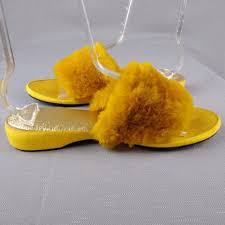 Yellow Gold Plush Slip On House Shoes Fluffy Fancy House Etsy House Shoes House Slippers Yellow Gold