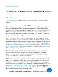 Jadikan kata motivasi islam sebagai panduanmu dalam melangkah. 50 Kata Kata Motivasi Bahasa Inggris Untuk Pelajar