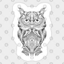 American traditional owl tattoo outline; The Owl Tattoo Outline The Owl Tattoo Design Sticker Teepublic