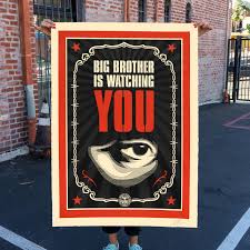 Trendy modern logo design vector illustration Big Brother Is Watching You Available Tuesday September 3rd Obey Giant