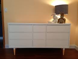 Refinished Mid Century Modern Dresser Changing Table With Dipped Legs Mid Century Modern Dresser Modern Changing Tables Mid Century Modern Furniture