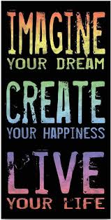 Imagine Your Dream Create Your Happiness Live Your Life Inspirational Canvas Art Ad Quote Quotestolive Craft Room Signs Wooden Wall Signs Dreaming Of You