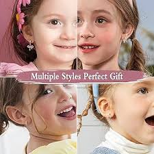 Amazon.com: BESTEEL 4 Pairs Hypoallergenic Huggie Hoop Earrings for Girls  Women Silver Small Dangle Hoop Earrings Bow Earrings Tiny Cute CZ Heart  Butterfly Earrings Set Pink Colorful Star Earring for Sensitive Ears（Dainty