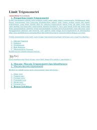 Maybe you would like to learn more about one of these? Materi Limit Trigonometri