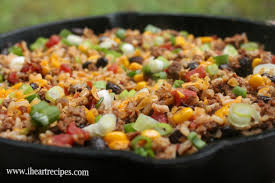 Combine the beef mixture and pinto beans in a large pot. Tex Mex Beef Skillet I Heart Recipes