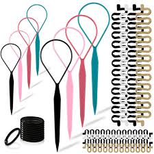 Brush the section away from your face to smooth it out. Buy Topsy Hair Tail Tools Set Tsmaddts Hair Braiding Tool Set 8 Pcs Topsy Tail Tools 8 Pcs French Centipede Braiders For French Twist Plait Ponytail 10 Pcs Black Hair Ties Bulk Online