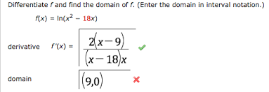 Solved Differentiate F And Find The Domain Of F Enter T Chegg Com