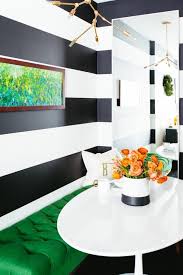 Black And White Striped Bench Dining Room Modern Breakfast Corner With Black And White Striped Walls Also White Contemporary Din Black And White Dining Room White Dining Table Striped Room