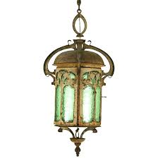 A Milanese Art Nouveau Period Tole And Glass Lantern Art Deco Lanterns Antique Lanterns Glass Lantern