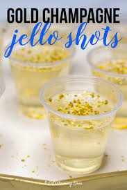 This Gold Champagne Jello Shots Recipe Is Made With White Cranberry Juice And Sparkling Wine Prosecco Or In 2020 Champagne Jello Shots Jello Shot Recipes Jello Shots
